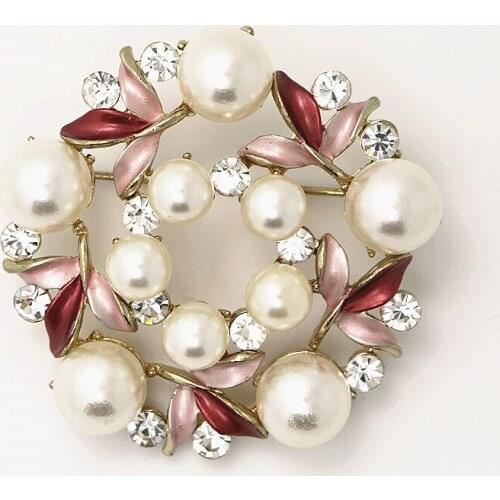 OneckOha Fashion Pearl Flower Brooches Wedding Bridal Brooch Pin Garment Accessories