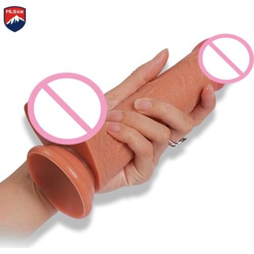 MLSice Skin Feeling Realistic Soft Penis Double Layers Big Dildo With Suction Cup Sex Toys for Woman Female Masturbation Cock