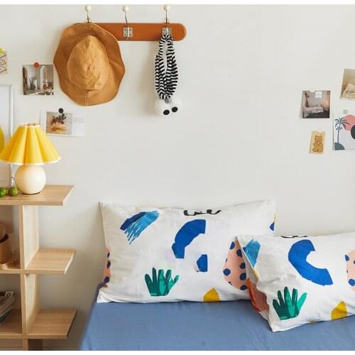 2PCS Pillowcases Cotton Home Decor Cartoon Print Pillow Cover High-end Pillow Cases Free shipping 48x74cm