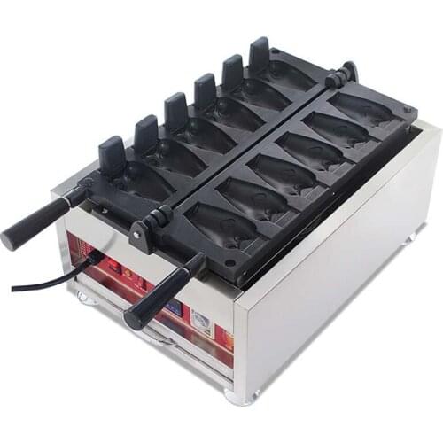 Newly Electric 6 Pieces Teeth Shaped open mouth Ice Cream Waffle Cone Making Machine