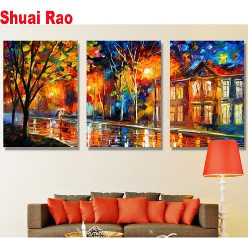 Lights With Ones Umbrella 3 pcs diamond embroidery full round 3d diy diamond painting mosaic cross stitch kit diamant painting