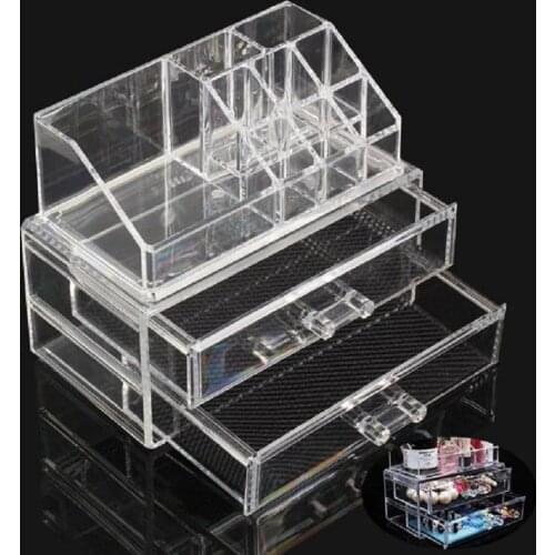 Portable Transparent Makeup Organizer Storage Box Acrylic Makeup Display Organizer Holder Drawers Box for Makeup Storage Case