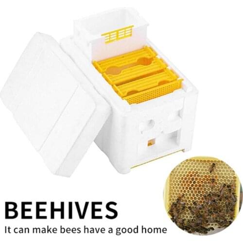 Foam Bee Mating Box with Grid Warmkeeping Waterproof Queen Breeding Case 24.1x15x14.1cm Beekeeping Tools for Pollination HFing