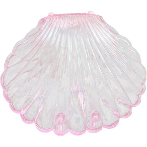 Transparent Seashell Shape Jewelry Necklace Bracelet Storage Organizer Box Case
