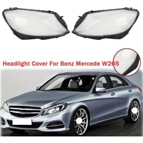 1Pair Car Clear Headlight head light lamp Lens Cover head light lamp Cover For Mercedes Benz W205 C180 C200 C260L C280 C300 2015