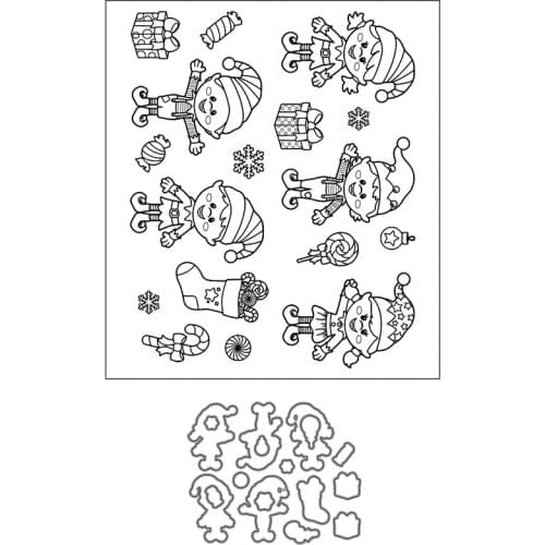 Christmas Characters Candy Gift Box Transparent Clear Silicone Stamp & Die for Diy Scrapbooking/photo Album Decor Card Making