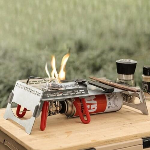 Camping Stove Folding Table Stainless Steel Lightweight Hollow Windproof Outdoor Hiking Picnic Burner Mini Stand Bracket Holder