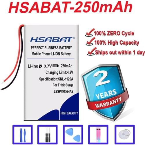Top Brand 100% New 250mAh LSSP491524AE Battery for Fitbit Surge Smart Watch in stock