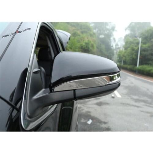 Yimaautotrims Car Door Rear View Mirror Overlay Strip Cover Trim 2 Pcs Fit For Toyota Highlander KLUGER 2017 2018 2019 Exterior