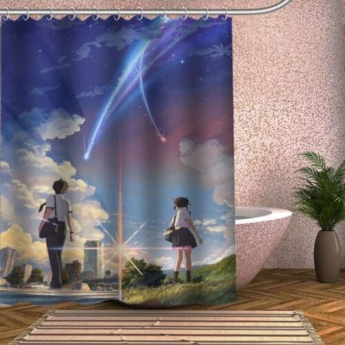 Your name Shower Curtain Eco-friendly Modern Fabric polyester Custom Bath Curtains Home Decor Curtains