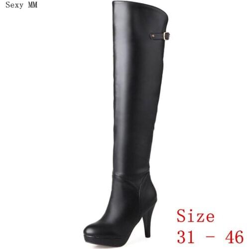 Platform Women Over the Knee Boots High Heel Shoes Woman Thigh High Boots Small Plus Size 31 - 46