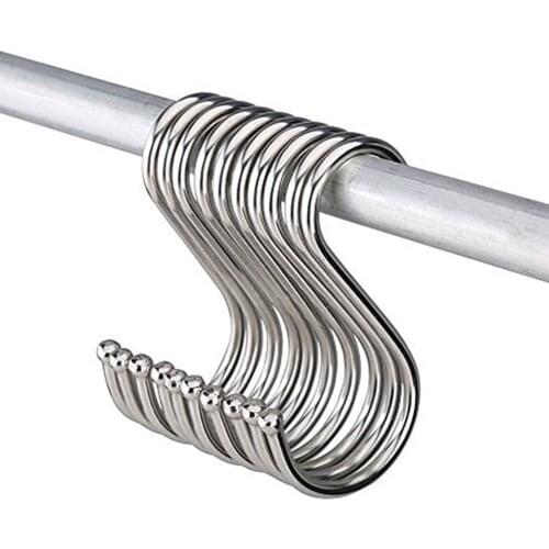 10Pcs Stainless Steel Hooks S Shaped Hanger Hook Kitchen Bathroom Clothing Hanger Hooks Railing Clasp Holder Hooks Hanging