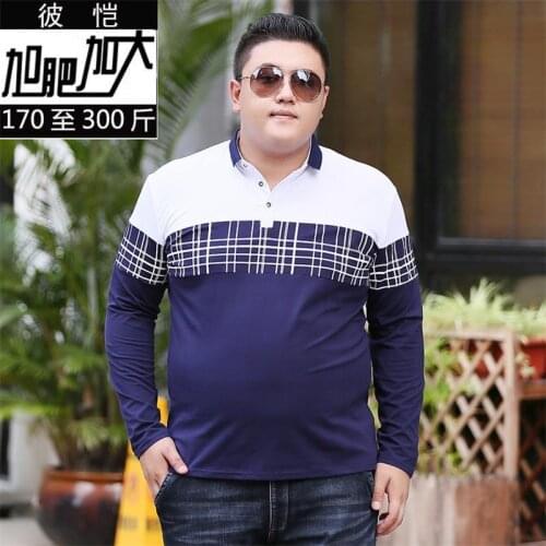 10XL 8XL 6XL 5XL New Men Patchwork Polo Shirt Long Sleeve Contrast Color Mens Casual Polo camisa masculina polo shirt men