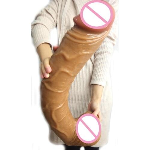 19.8in huge dildo massive cock giant penis brown female maturbator sex toys clit anal massage