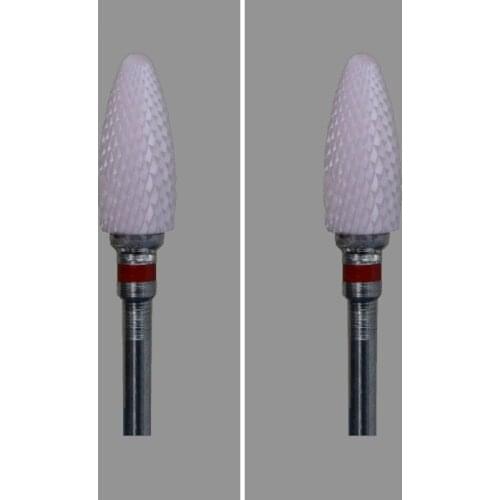 2 Pcs Pink Zirconia Ceramic Dental Lab Burs - Bullet Shape -Cross cut (2701.060)