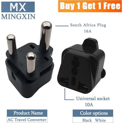 2PCS-Universal UK USA Europa AU RU to Ture Sudáfrica Big 15A 250V 3 Pin viaje AC enchufe Adaptador tipo M enchufe