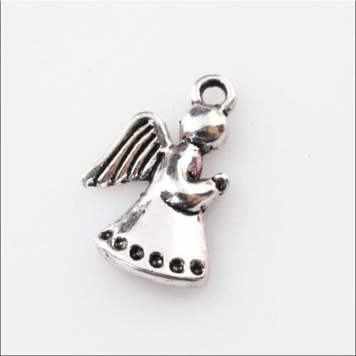 30 New Praying Angel Wings Tibetan Silver Tone Charms Pendants 11.5x18.5mm