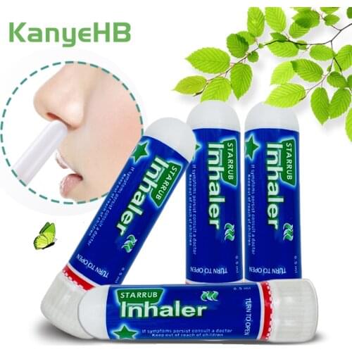 4Pcs Nasal Essential Mint Oils Refresh Artifact Refresh Cool Herbal Ointment Thailand Nasal Inhaler Rhinitis Relieve Cream A364
