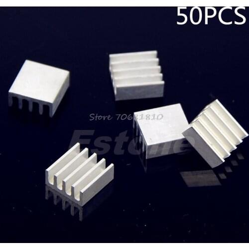 50Pcs/lot 8.8x8.8x5mm Aluminum Heat Sink For LED Power Memory Chip IC High Quality