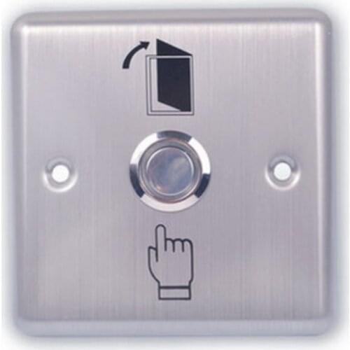 Free shipping metal shell 86X86mm Door Release Exit Button Sensor Switch without LED Indication(NO) for access control system