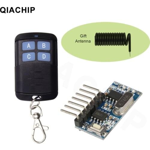 433Mhz Wireless Remote Control switch Transmitter RF Learning Code Decoding Receiver Module 4CH RX480E gift antenna DIY