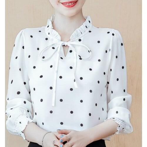 Fashion Woman Blouses 2021 Long Sleeve Blouse Women V-neck Chiffon Blouse Shirt Women Tops Blusas Womens Tops And Blouses C710