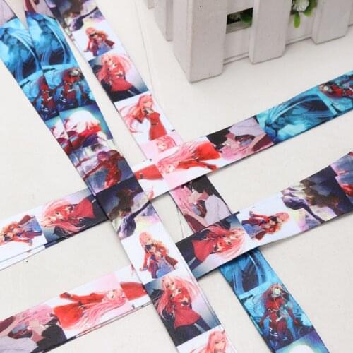 Anime DARLING in the FRANXX HIRO 02 ZERO TWO Satin Rope Chain figure toys Strap Clip Cord Charm Lariat Lanyard Keychain