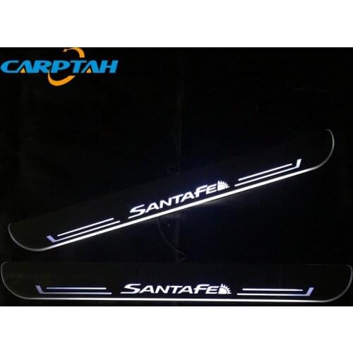 Carptah For Hyundai Santa Fe 2010-2012 IX45 Moving Light LED Car Door Sill Scuff Plate Pathway Dynamic Streamer Welcome Lamp
