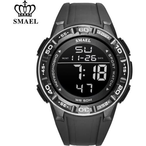 SMAEL Waterproof Mens Watches Top Luxury Brand Digital Sport Watch for Men Silicone Strap Military Date Wrist Watch Male Clock