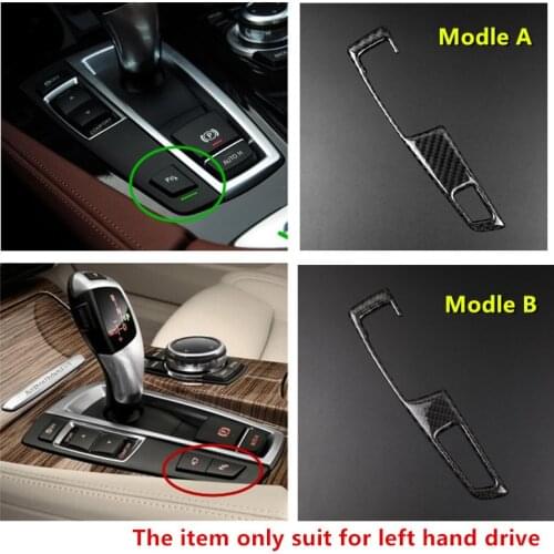 Black Carbon Fiber Gear Shift Button Panel Decorative Cover Trim Car Styling For BMW 5 Series 5GT F10 F07 X3 F25 X4 F26 RHD LHD