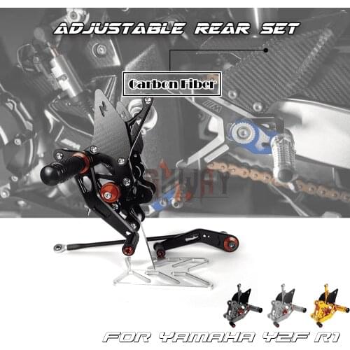CNC & Carbon Footrest Rear Sets Adjustable Rearset Foot Pegs for SUZUKI GSXR 600 GSX-R 750 K6 K8 GSX-R600 2006-2010