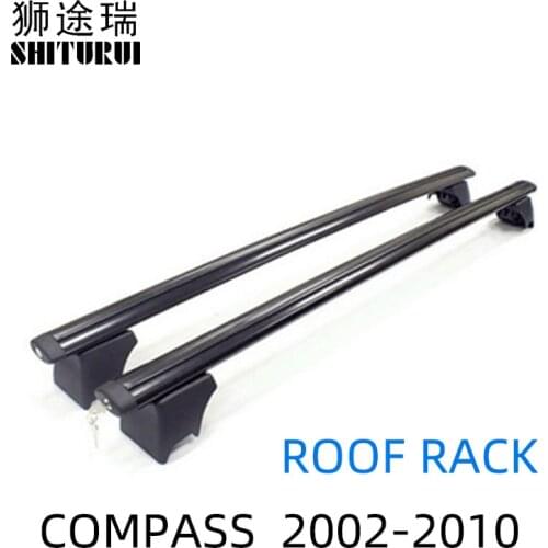 For JEEP COMPASS 2002-2010 roof bar car special aluminum alloy belt lock Led lamp Roof luggage WK2 SRT-8 STEEL RAILS