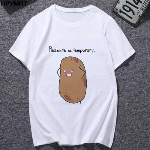 T shirt women fashion Potato philosophy print Harajuku Streetwear Short Sleeve t-shirt White summer Casual Tshirt Tops clothing