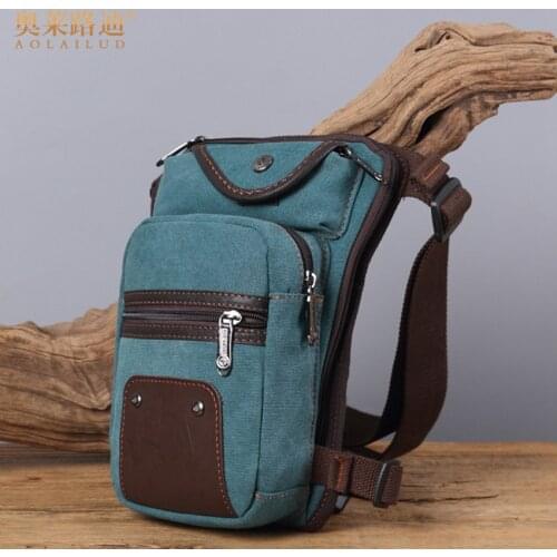 New fashion men waist pack quality canvas Waterproof design casual waist bag military leg bag motorcycle thigh pocket