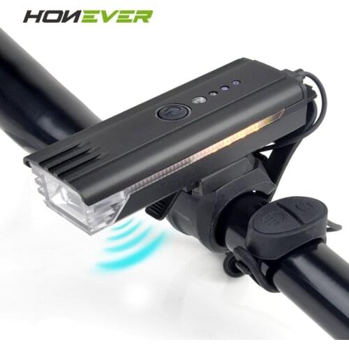 Honever 1200mAh Bicycle Light w/ Horn USB Rechargeable Bike Flashlight Bell Waterproof Cycling Headlight Road MTB Light