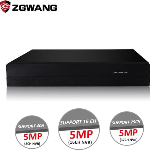 ZGWANG 5MP 8 Channel H.265X Video Recorder NVR P2P ONVIF Surveillance IP Camera Network Video Recorder NVR XMEYE APP