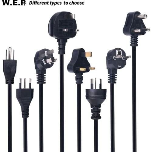 WEP 1.5M Power Cord Cable EU US UK AU CN Brazil South Africa Israel Plug Power Supply Cable for Soldering Station