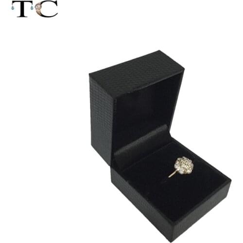 Black Leatherette Ring Box High Quality Jewelyr Box Ring Gift Box 4.5*5*3.5cm