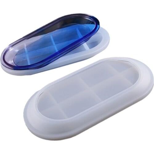 Crystal Epoxy Mould DIY Handmade Elliptical Flat Bottom Plate Highlight Mirror Silicone Mold