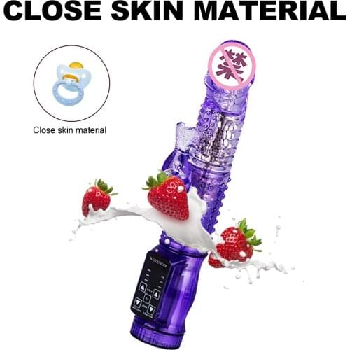 Rabbit Vibrators Dual Clitoris Realistic Dildo Penis Vibrator Stimulator G spot Vibrator Sex Toys For Women 12-mode
