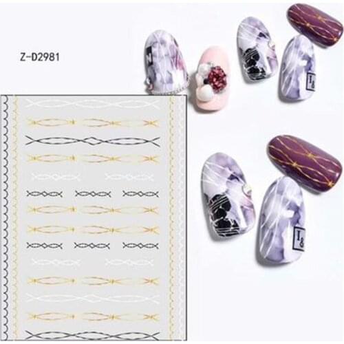 Fashion Hot Selling Gold Stamp Serious Beauty Nail Stickers Traceless Fingernail Stickers Back Adhesive Dry Nail Decals Manicure