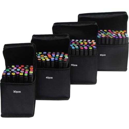 TouchFIVE 30/40/60/80/168 Color Art Markers Set Dual Headed Artist Sketch Oily Alcohol based For Animation Manga highlighter pen