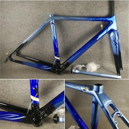 New Color Blue-Black Glossy C64 Carbon Road Frame Carbon Fiber Frames Bike Frameset With 45/48/50/52/54/56cm