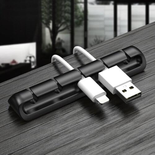 USB Cable Holder Organizer Silicone Winder Desktop Tidy Management Clips for Mouse keyboard Headphone Wire