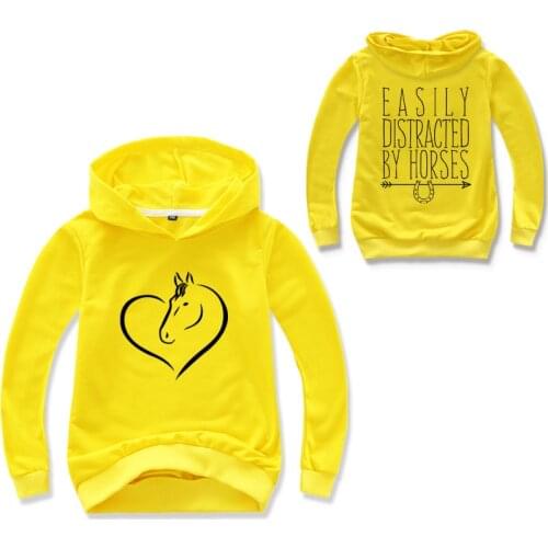 2-15Y Fashion Printed Horse Hoodie Boy Long Sleeve Shirt Cildren Sweatshirts Girls Hoodies Children Coat Kids Clothes Streetwear