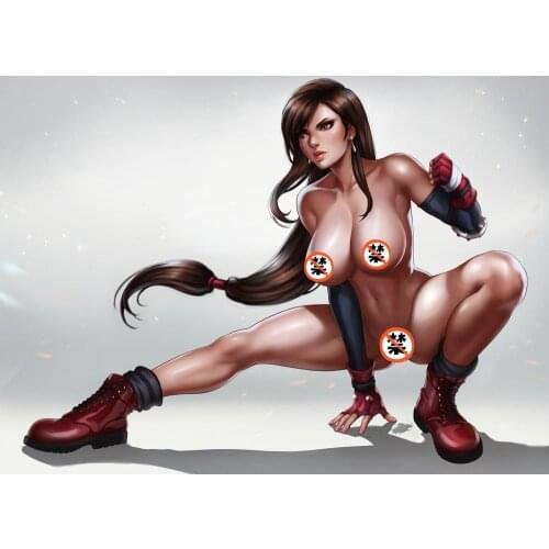 Print silk or canvas game FF Jessie Tifa Aerith sexy art poster 16x24 24x36 inch custom living room bedroom hanging picture