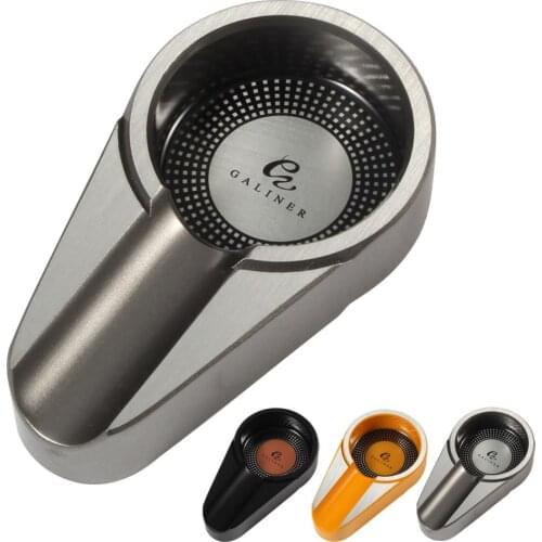 Galiner Ashtray Silver Small Size Solid Metal Titanium Alloy Cigarette Ashtray Ash Tray Cigar Holder For Cohiba Cigar