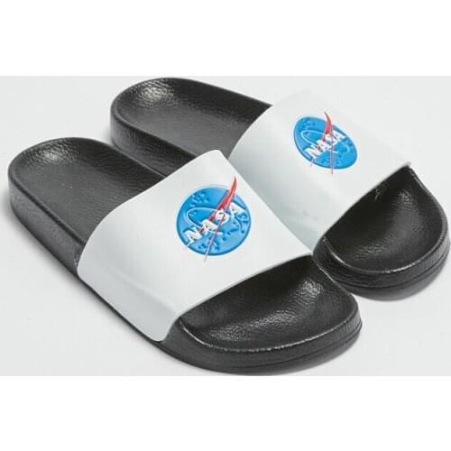 Space Printed Single Band Light Sole Womens Slippers Two Colors Option Trendy Fashion Casual Street Beach Style Summer