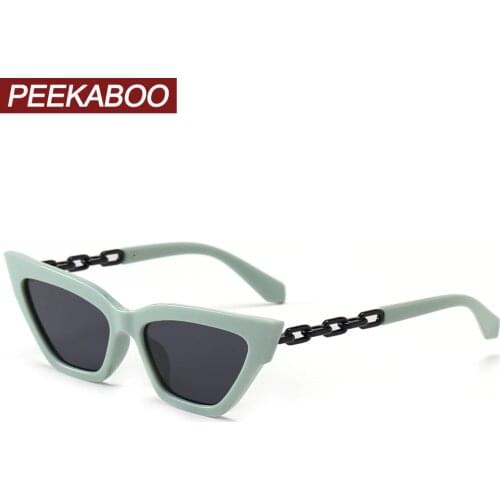 Peekaboo ladies cat eye glasses female colorful green black square sunglasses women retro uv400 summer accessories 2022