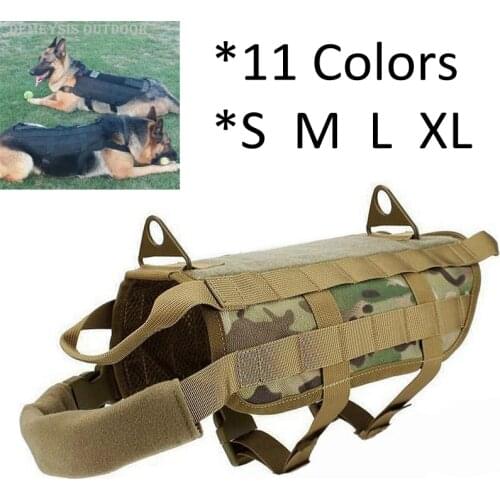 Tactical Military Dog Vest Durable Nylon Training Dog Harness Hunting K9 Dog MOLLE Vest Army Combat Dog Vest S M L XL